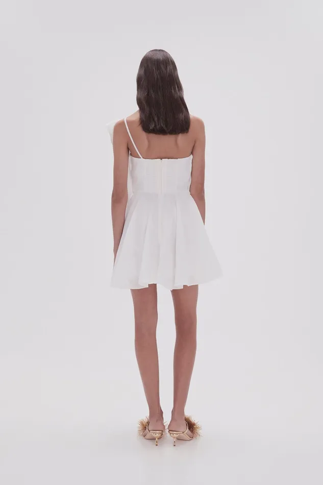 Aje Genesis Mini Dress Ivory Women Dresses