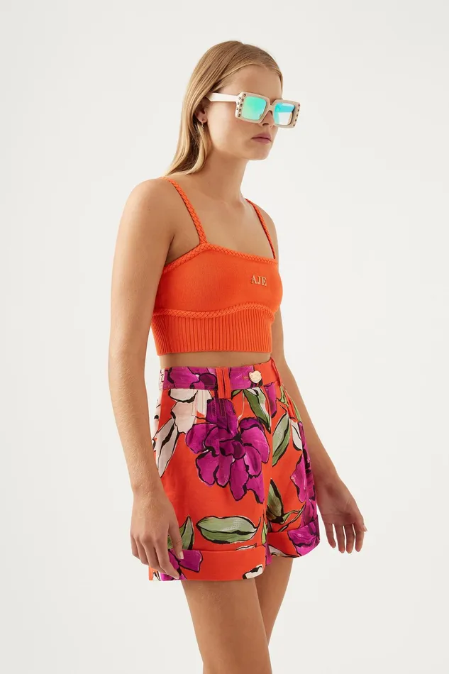 Aje Holt Tuck Detail Short Vivid Camellia Women Shorts