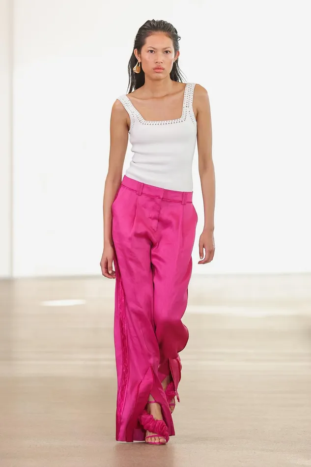 Aje Insight Deconstructed Pant Magenta Women Pants