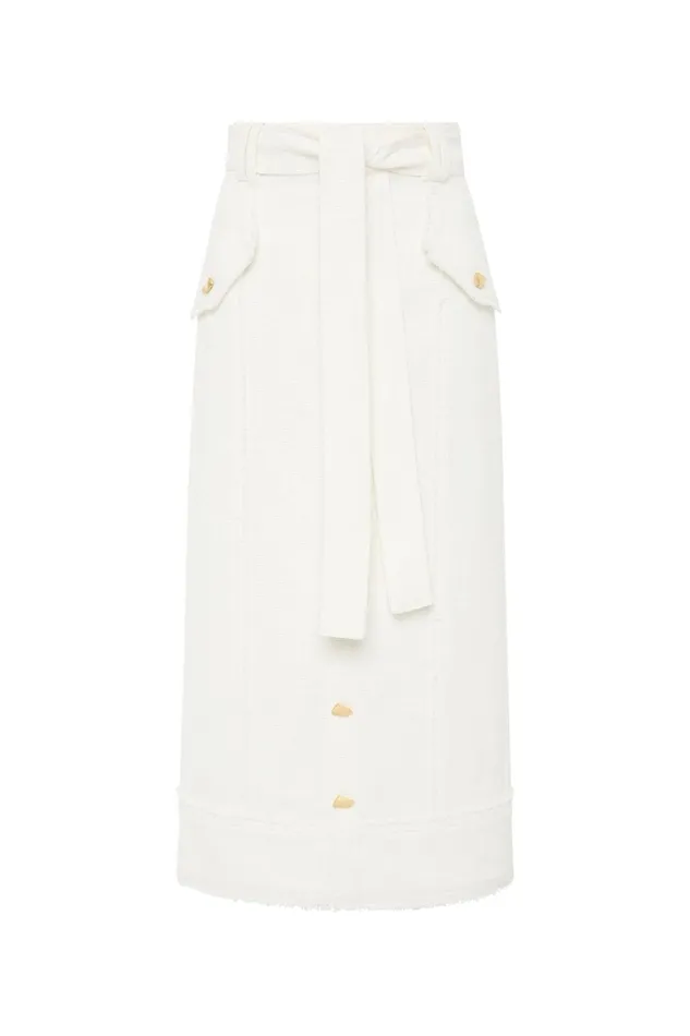 Aje Isabel Utility Pencil Skirt Ivory Women Skirts