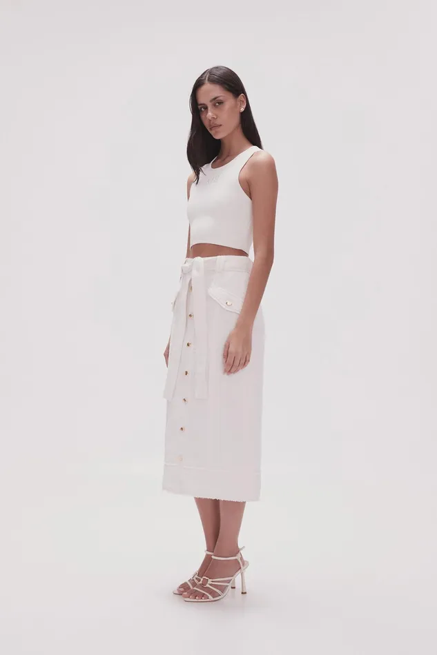 Aje Isabel Utility Pencil Skirt Ivory Women Skirts