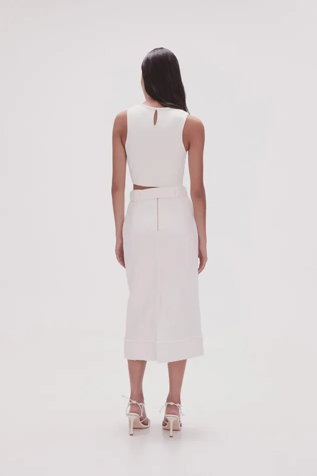Aje Isabel Utility Pencil Skirt Ivory Women Skirts