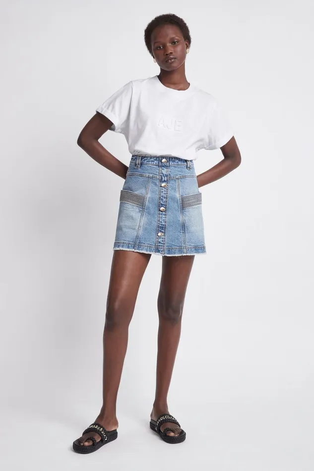 Aje Maya Denim Mini Skirt 90039s Wash Women Denim