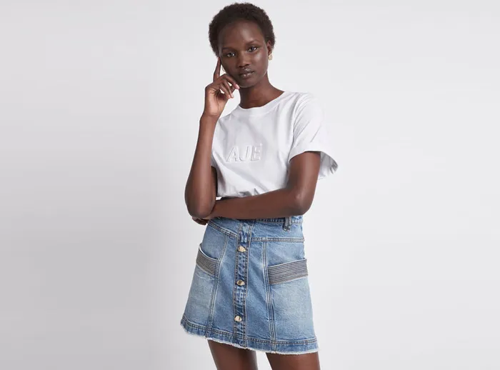 Aje Maya Denim Mini Skirt 90039s Wash Women Denim