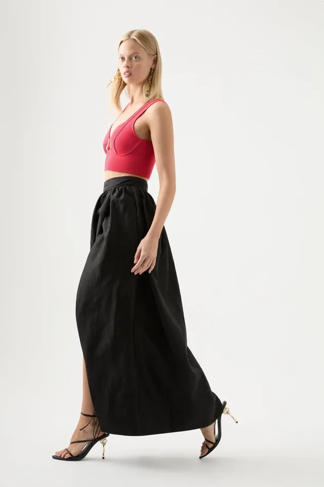 Aje Mirabelle Tulip Maxi Skirt Black Women Skirts
