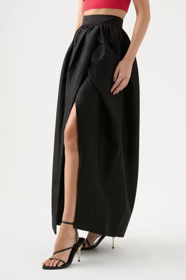 Aje Mirabelle Tulip Maxi Skirt Black Women Skirts