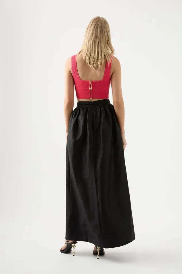 Aje Mirabelle Tulip Maxi Skirt Black Women Skirts