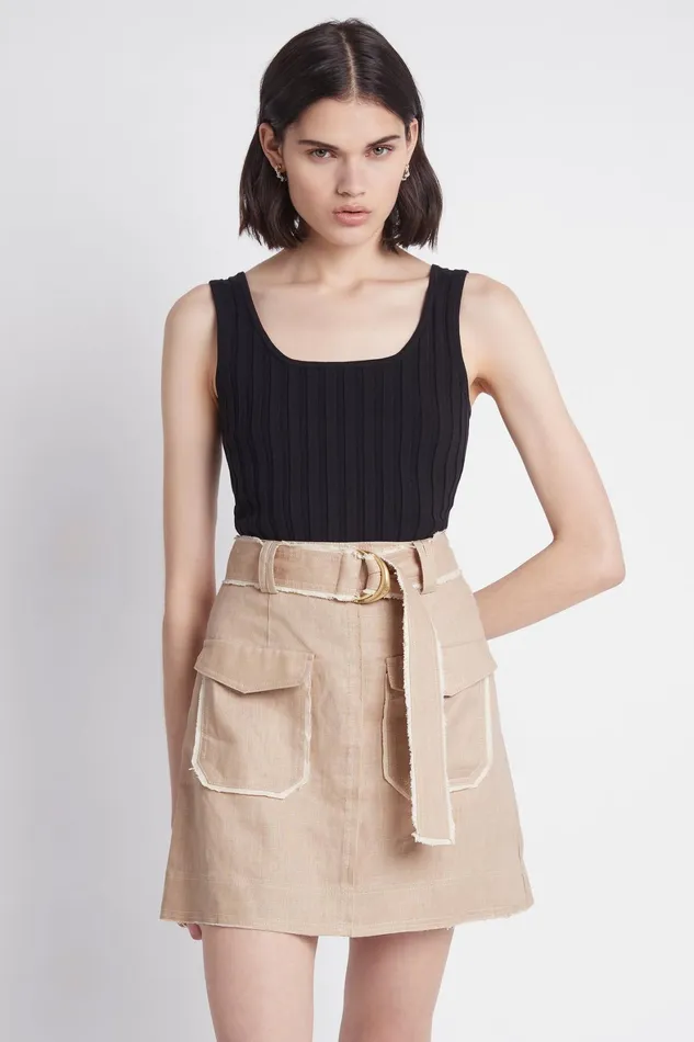 Aje Overture Ribbed Tank Black Women Tops