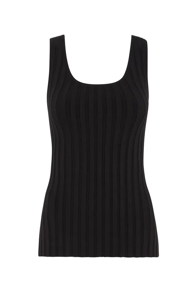 Aje Overture Ribbed Tank Black Women Tops