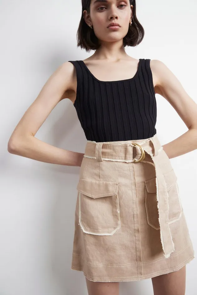 Aje Overture Ribbed Tank Black Women Tops