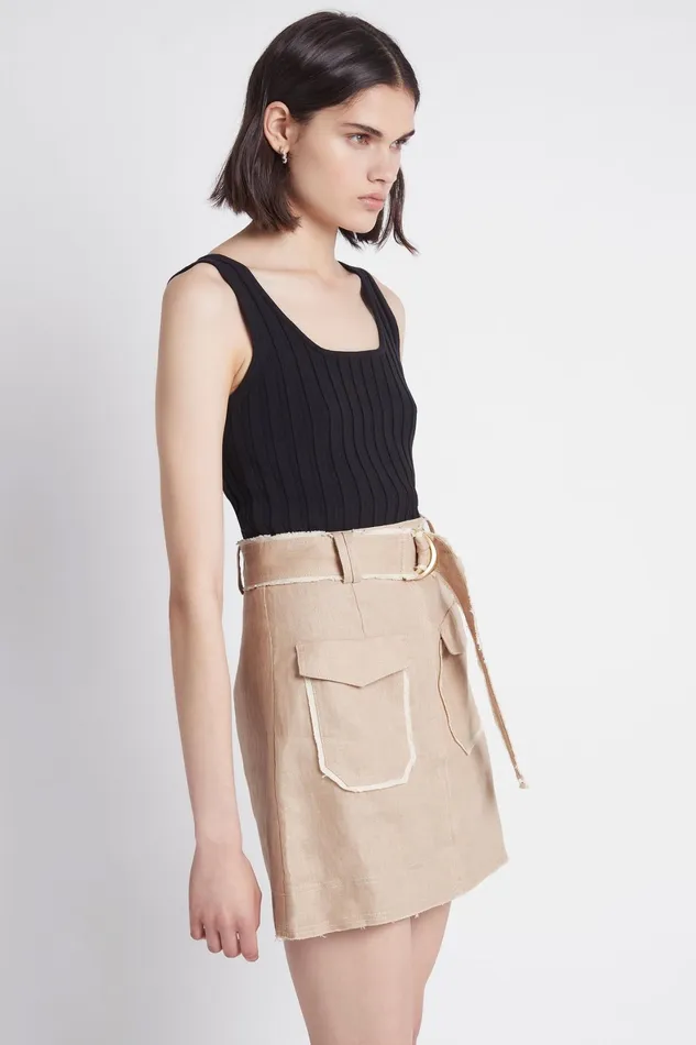 Aje Overture Ribbed Tank Black Women Tops