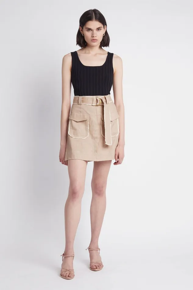 Aje Overture Ribbed Tank Black Women Tops