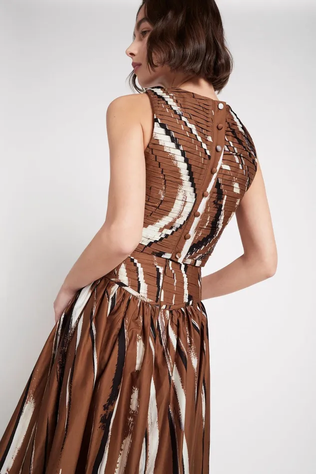 Aje Palette Ruched Top Neutral Stripe Print Women Tops