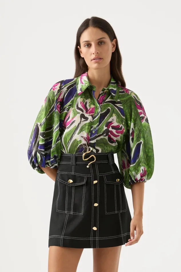 Aje Palms Blouse Native Gumnut Floral Women Tops