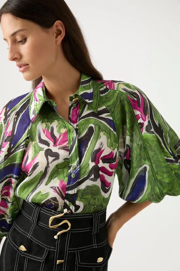 Aje Palms Blouse Native Gumnut Floral Women Tops