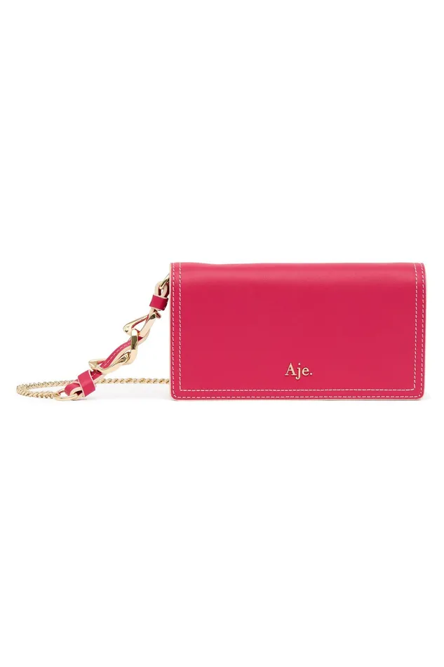 Aje Roux Chain Clutch Bag Bougainvillea Red Women Handbags and Wallets