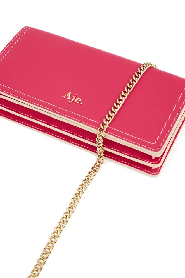 Aje Roux Chain Clutch Bag Bougainvillea Red Women Handbags and Wallets