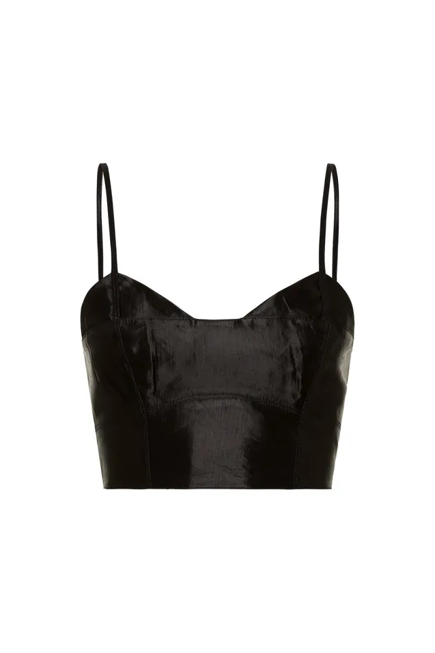 Aje Rowena Panelled Bralette Black Women Tops