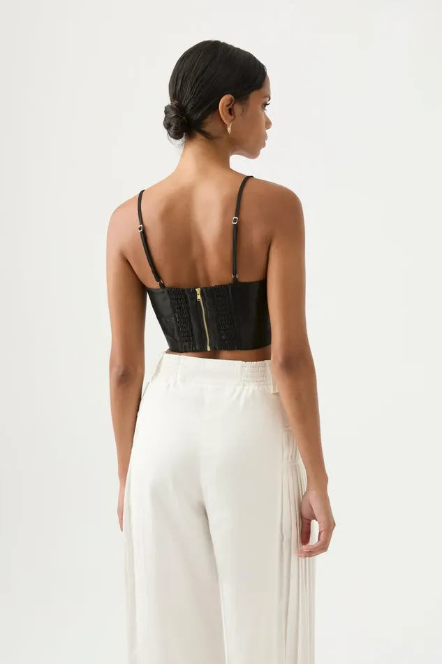 Aje Rowena Panelled Bralette Black Women Tops