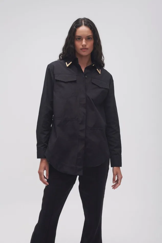 Aje Ryka Hardware Shirt Black Women Tops