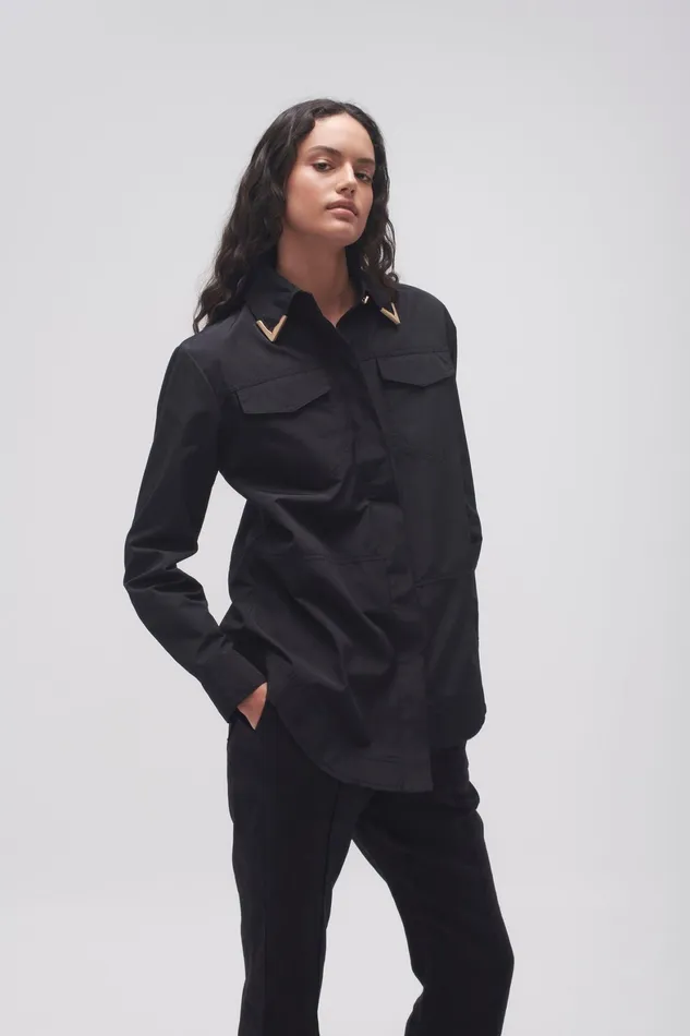 Aje Ryka Hardware Shirt Black Women Tops