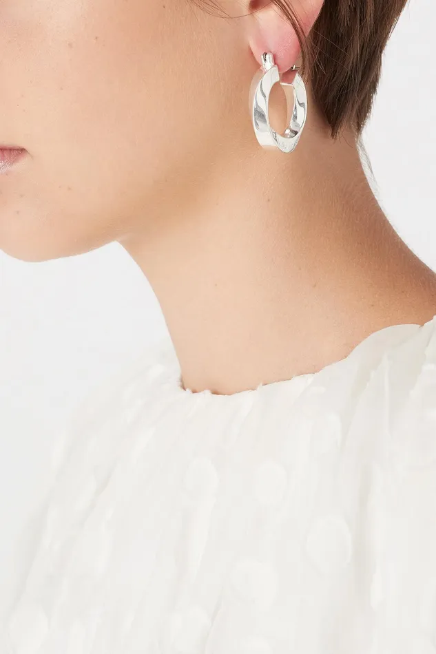 Aje The Mini Aje Sculpture Hoops Silver Women Jewellery
