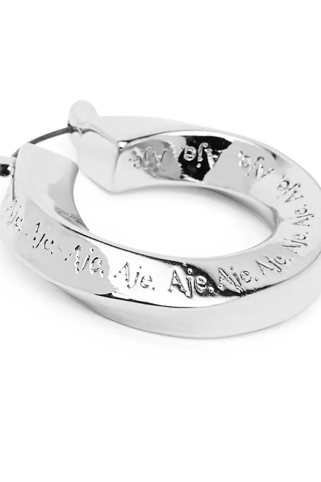 Aje The Mini Aje Sculpture Hoops Silver Women Jewellery