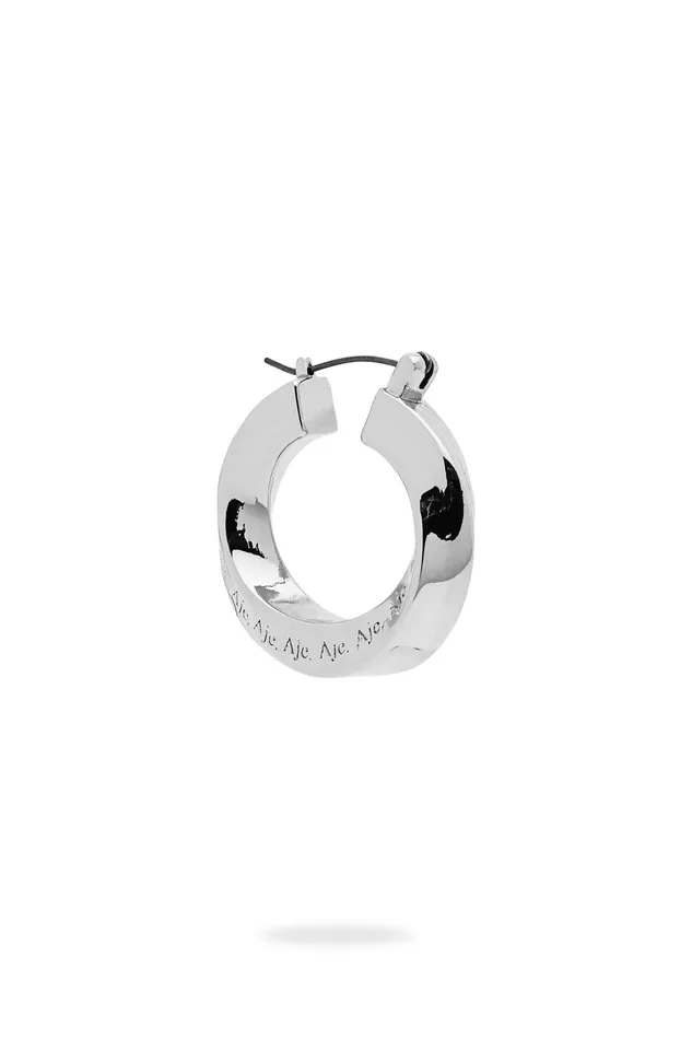 Aje The Mini Aje Sculpture Hoops Silver Women Jewellery