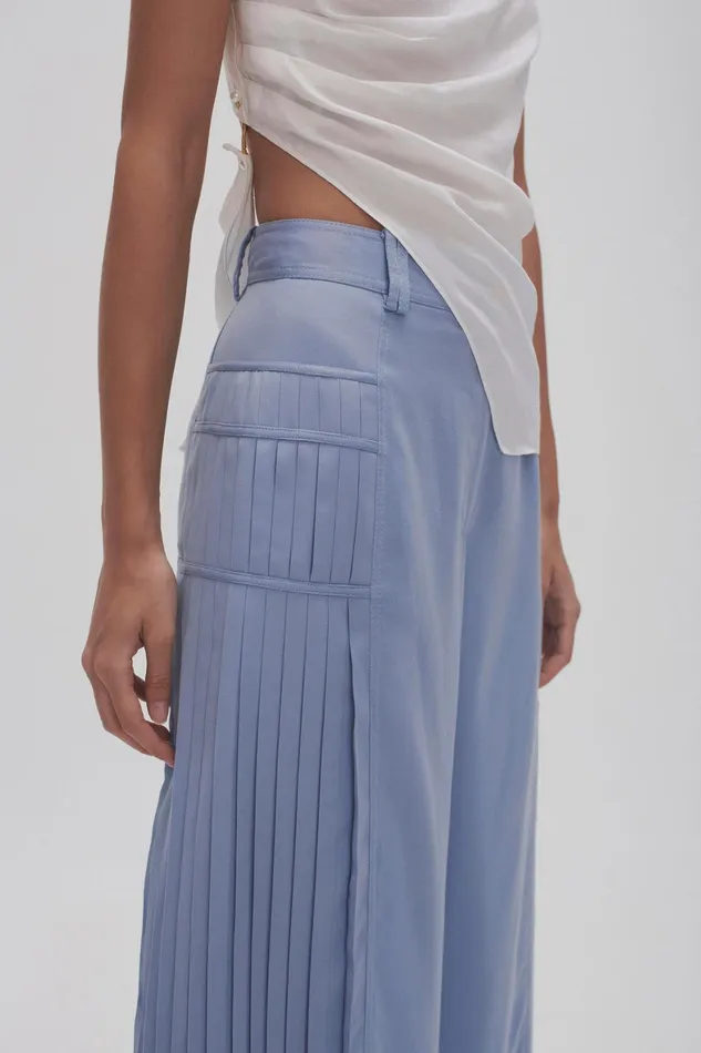 Aje Tranquility Pleated Pant Steel Blue Women Pants