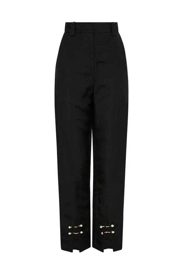 Aje Zita Split Front Tapered Pant Black Women Pants
