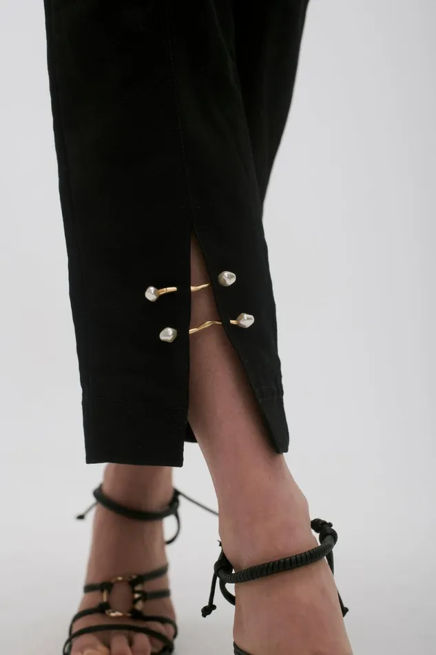 Aje Zita Split Front Tapered Pant Black Women Pants