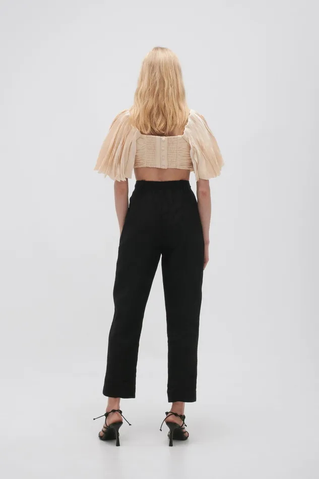 Aje Zita Split Front Tapered Pant Black Women Pants