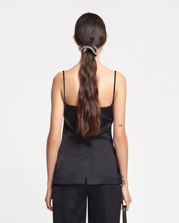 Alessa Tailored TechSatin Vest Black Women Nanushka Tops