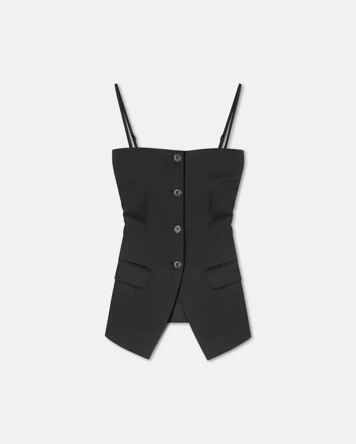 Alessa Tailored TechSatin Vest Black Women Nanushka Tops