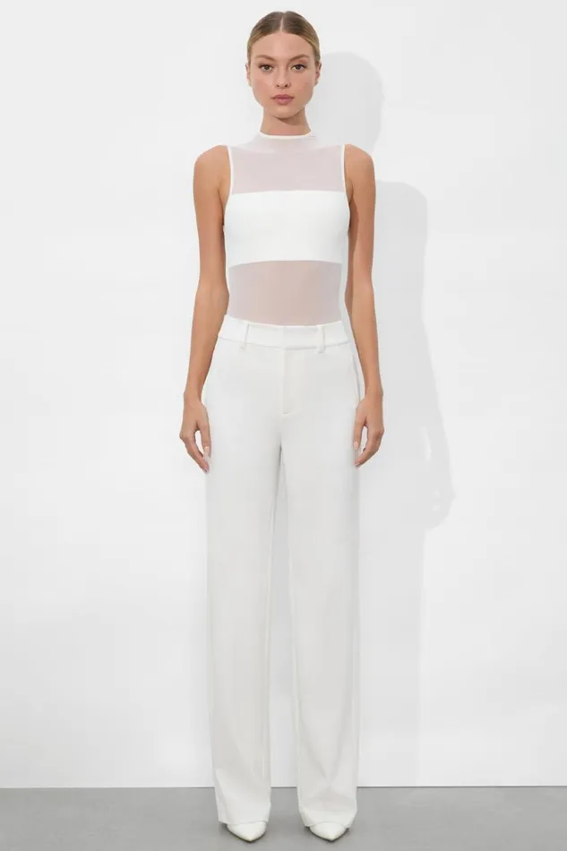 Alice Olivia Alexander Trouser Off White Women Pants