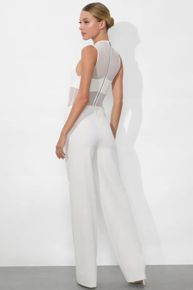 Alice Olivia Alexander Trouser Off White Women Pants