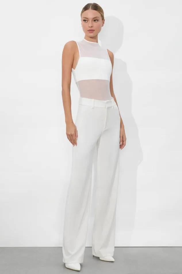 Alice Olivia Alexander Trouser Off White Women Pants