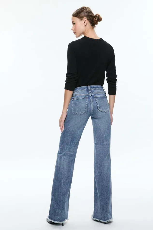 Alice Olivia Bodie Low Rise Jean Brooklyn Blue Women Pants