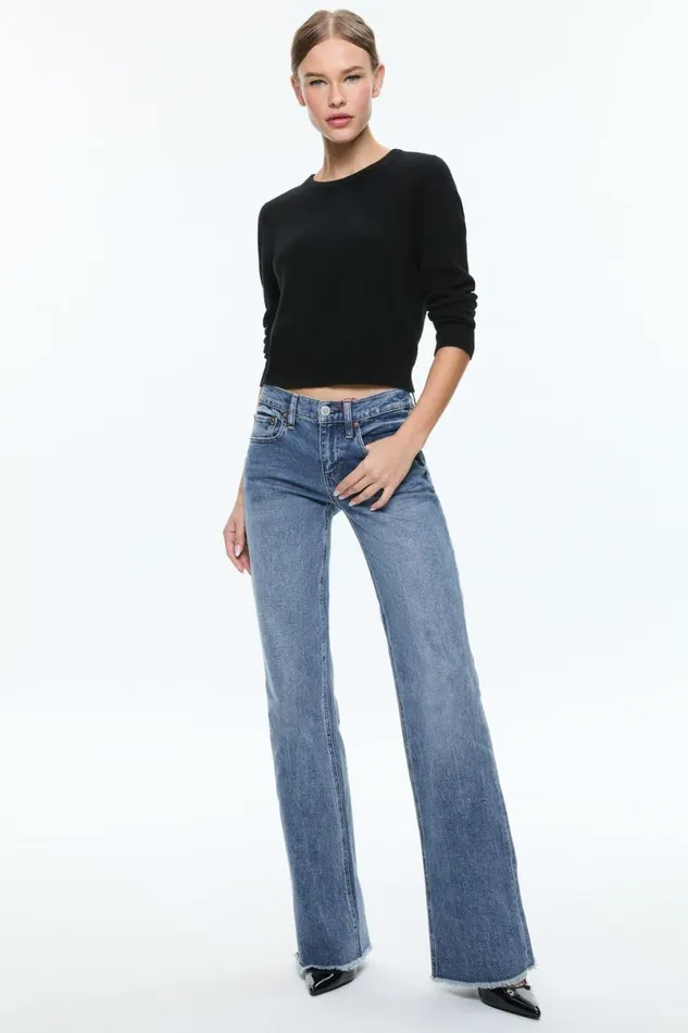 Alice Olivia Bodie Low Rise Jean Brooklyn Blue Women Pants