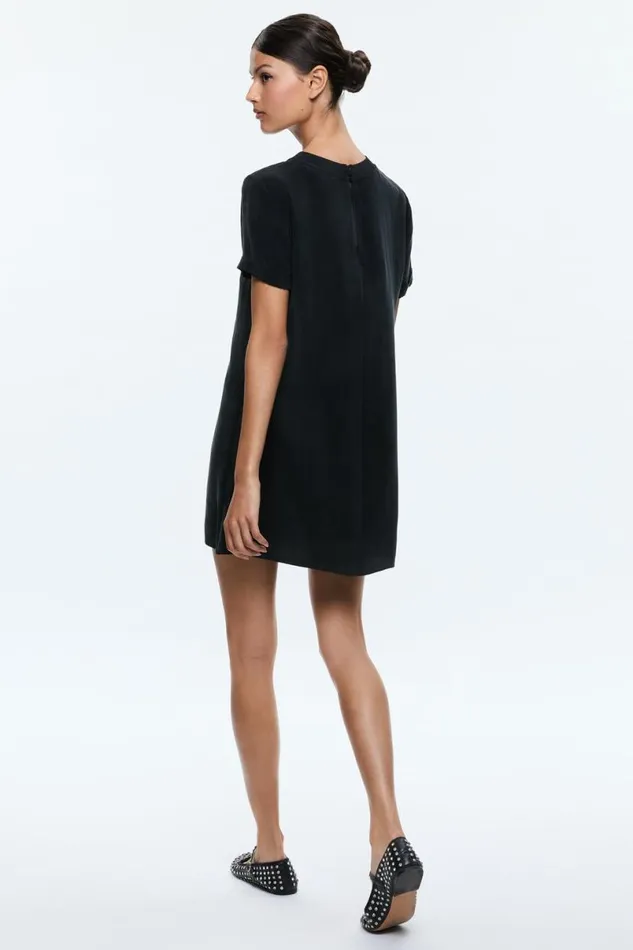 Alice Olivia Braden Tee Shirt Dress Black Women Dresses