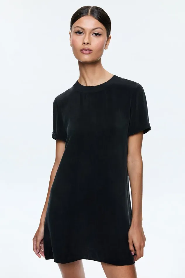 Alice Olivia Braden Tee Shirt Dress Black Women Dresses
