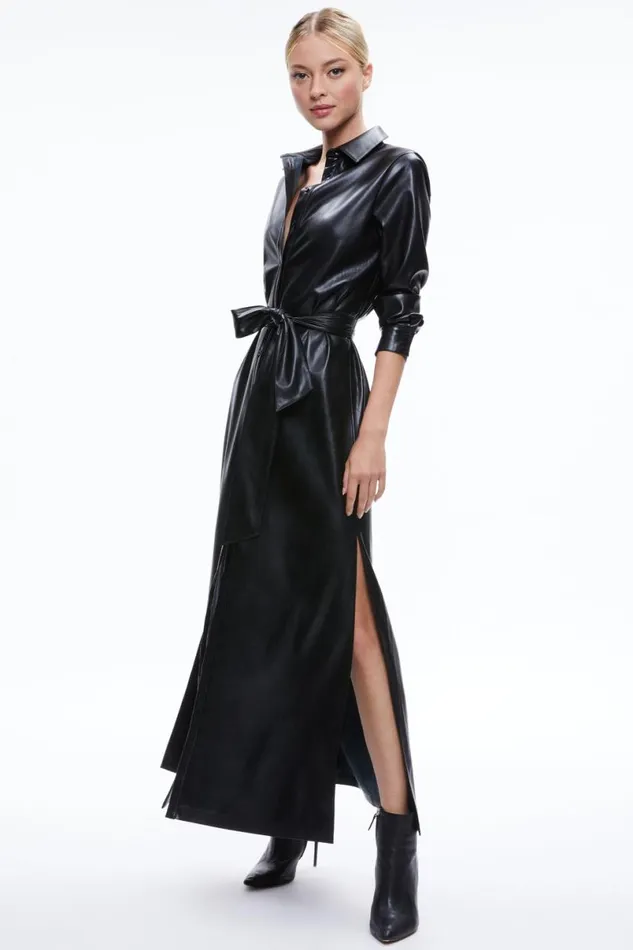 Alice Olivia Chassidy Vegan Dress Black Women Dresses