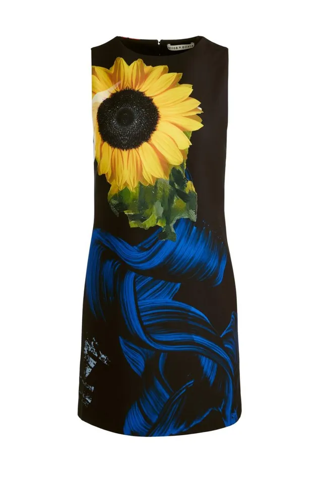 Alice Olivia Clyde Mini Dress Azalea Floral Women Dresses