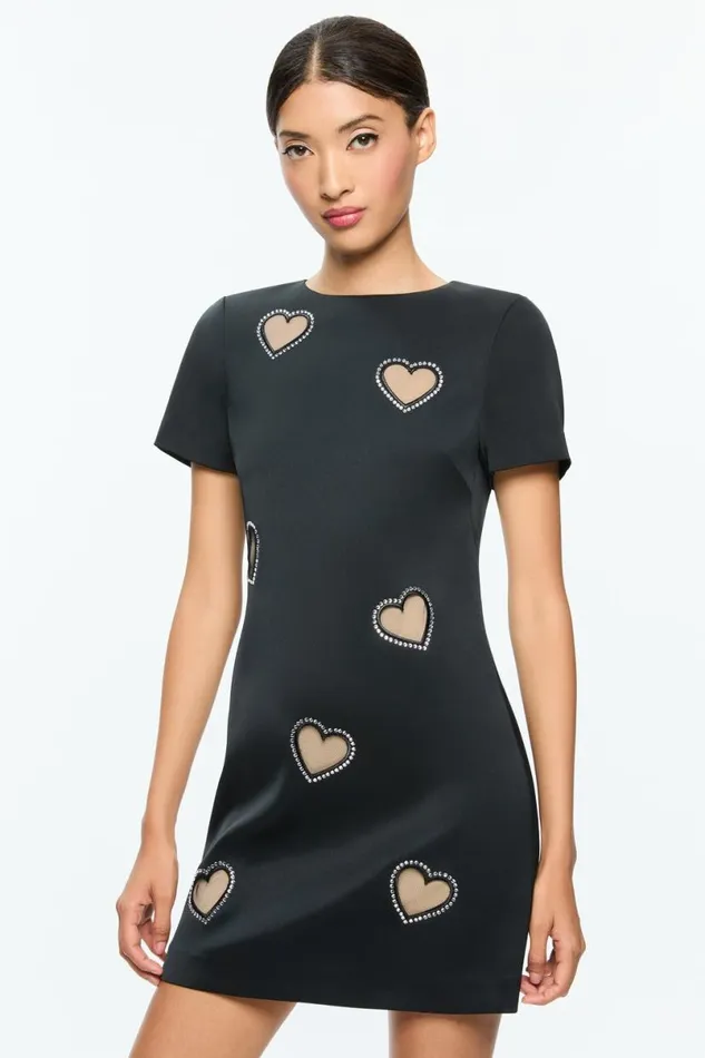Alice Olivia Clyde Mini Dress Black Women Dresses
