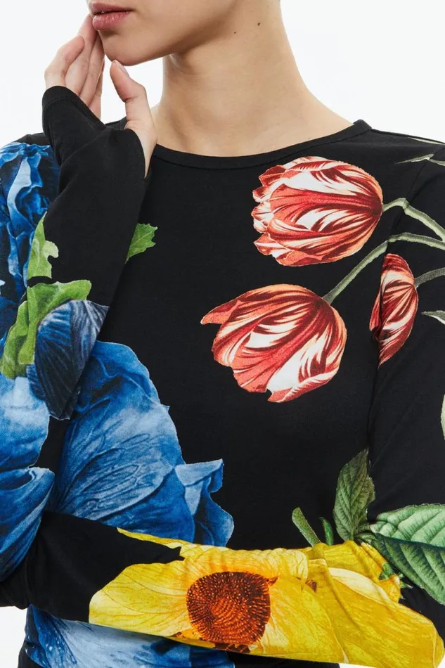 Alice Olivia Delaina Long Sleeve Top Le Parisien Black Women Tops