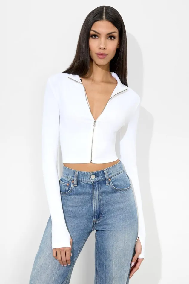 Alice Olivia Delaina Reversible Top Off White Women Tops