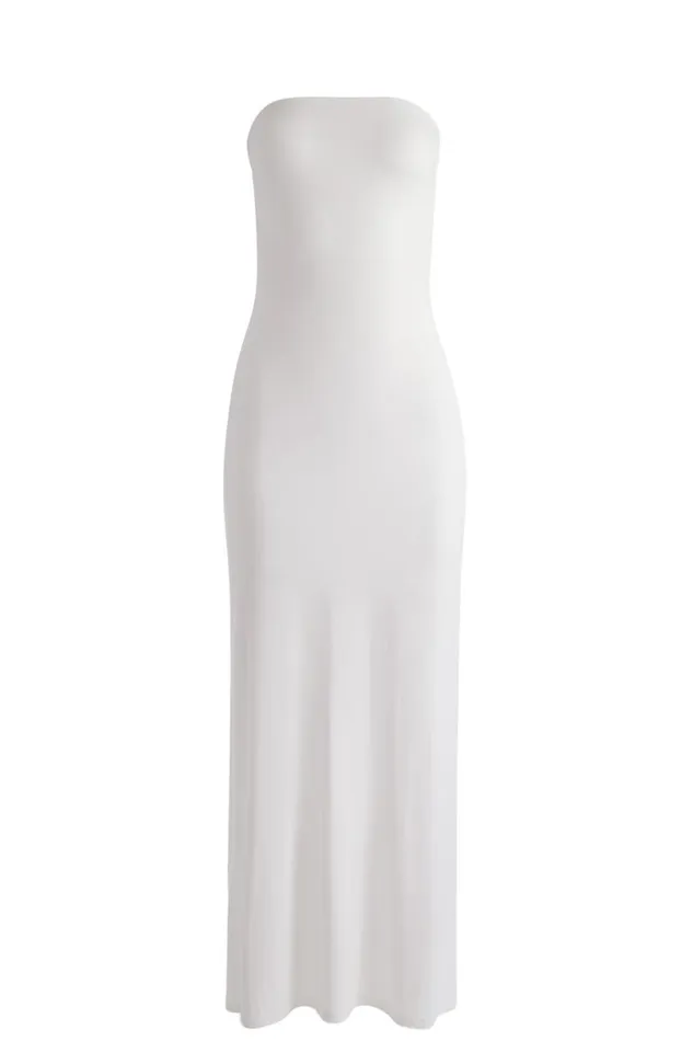 Alice Olivia Delora Strapless Maxi Dress Off White Women Dresses