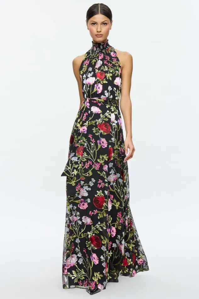 Alice Olivia Dita Maxi Dress Floral Dreams Women Dresses