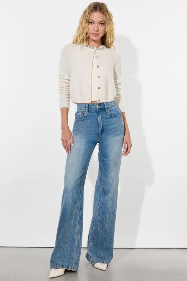 Alice Olivia Dollie Cardigan Ecru Women Sweaters