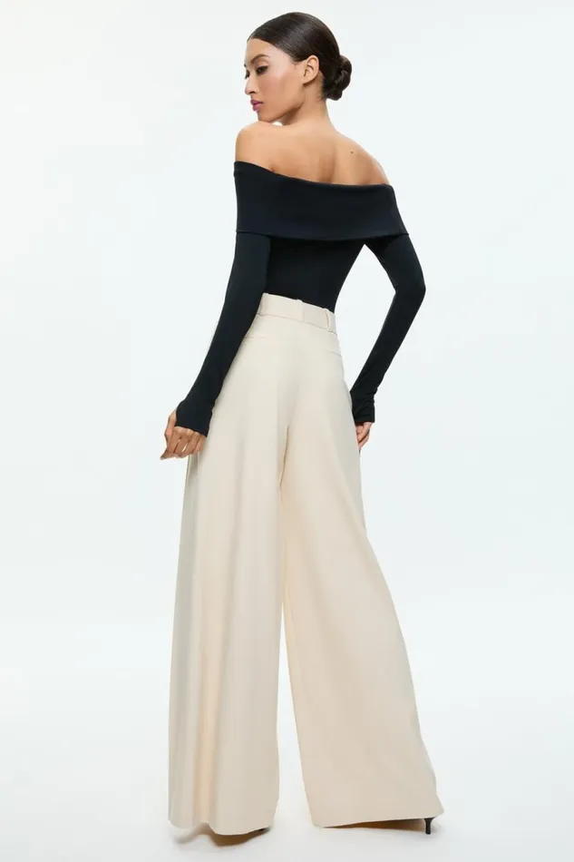 Alice Olivia Elia Bodysuit Black Women Tops